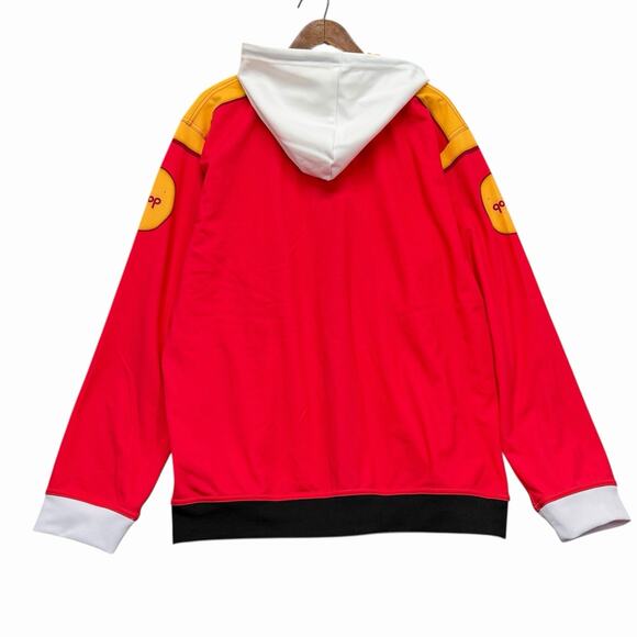 Drunk Munk Hero Hoodie Mens Sz M Red Yellow Doop Zip Up Cosplay Jacket Superhero - Picture 7 of 9